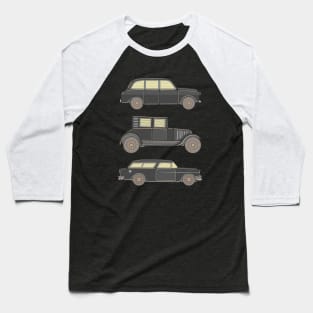 Dark Vintage Cars Baseball T-Shirt